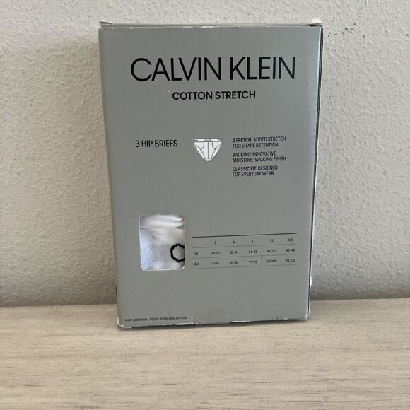 Calvin Klein Hip Brief Size XXL White Cotton Stretch 3-Pack - Picture 2 of 3